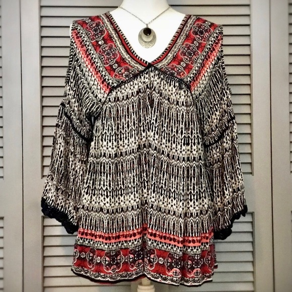 Angie Tops - ⚜️Angie Boho Peasant Cold Shoulder Top